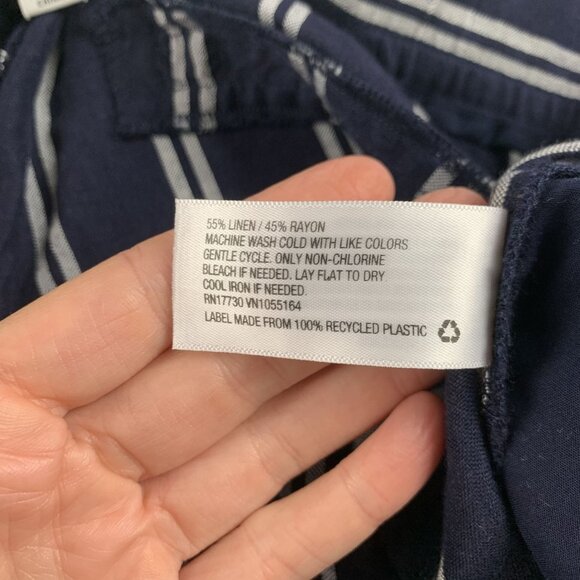 A New Day Navy White Striped Linen Blend Wide Leg Lounge Pant XXL - Picture 5 of 7